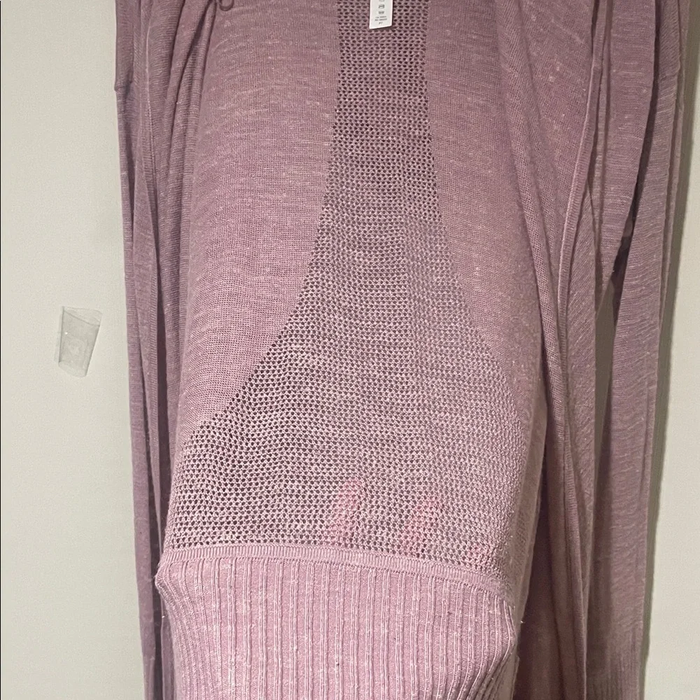 lululemon athletica Linen Blend Dusty Pink Light Hoodie Sweater Cardigan SZ M - Picture 8 of 15